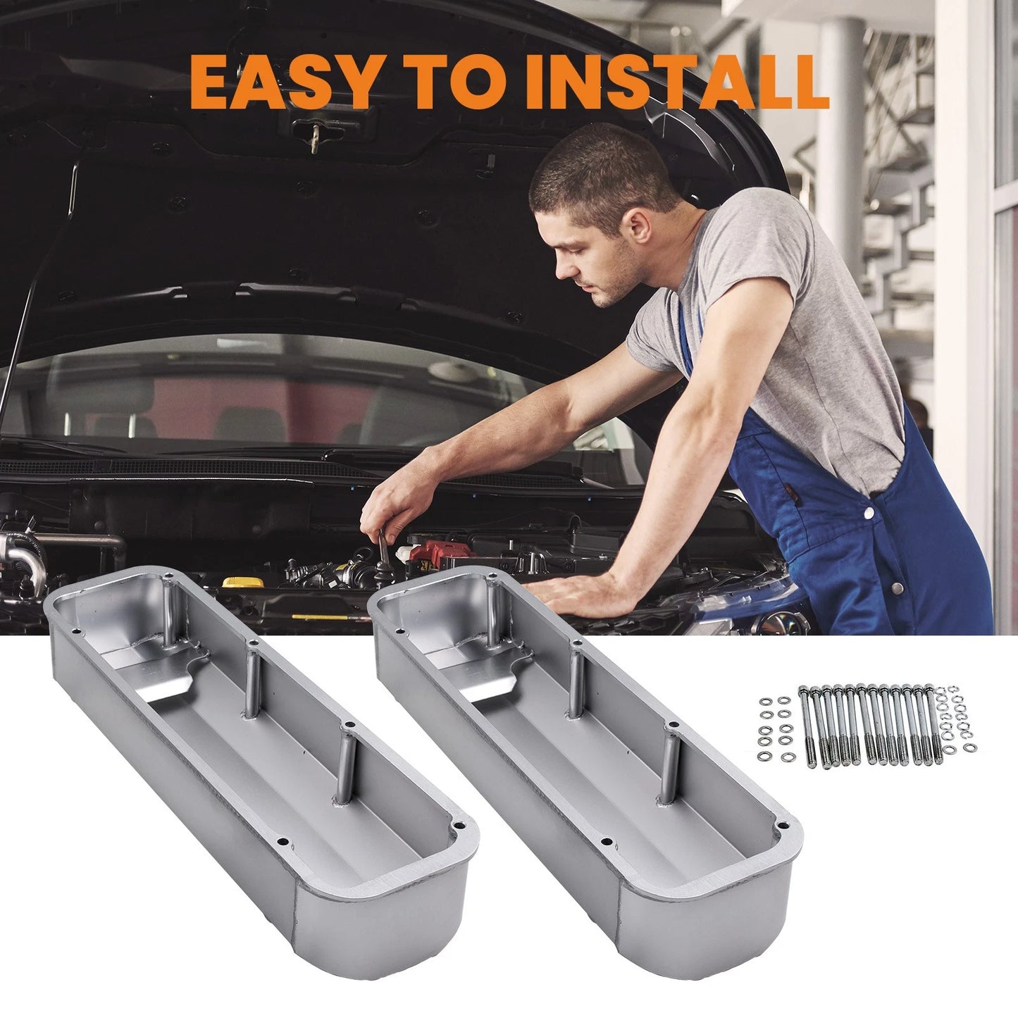 Fabricated Aluminum Tall Valve Covers for Ford Big Block V8 (429-460)