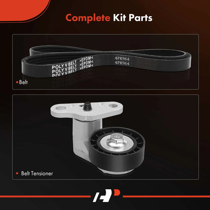2X Serpentine Belt Drive Component Kit for Chevy Silverado 1500 (1999–2008)