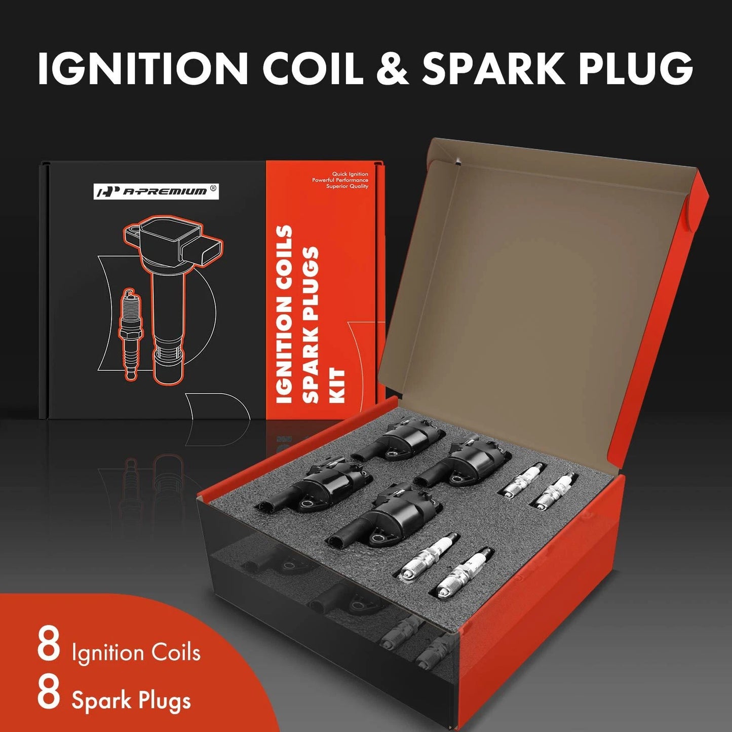 8x Ignition Coil & 8x Iridium Spark Plug for Sierra 1500 (2007–2013)