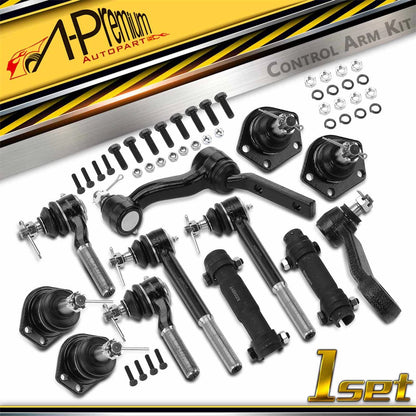 12x Tie Rod Ends & Ball Joints for Chevy Blazer S10 GMC (1995–2005)