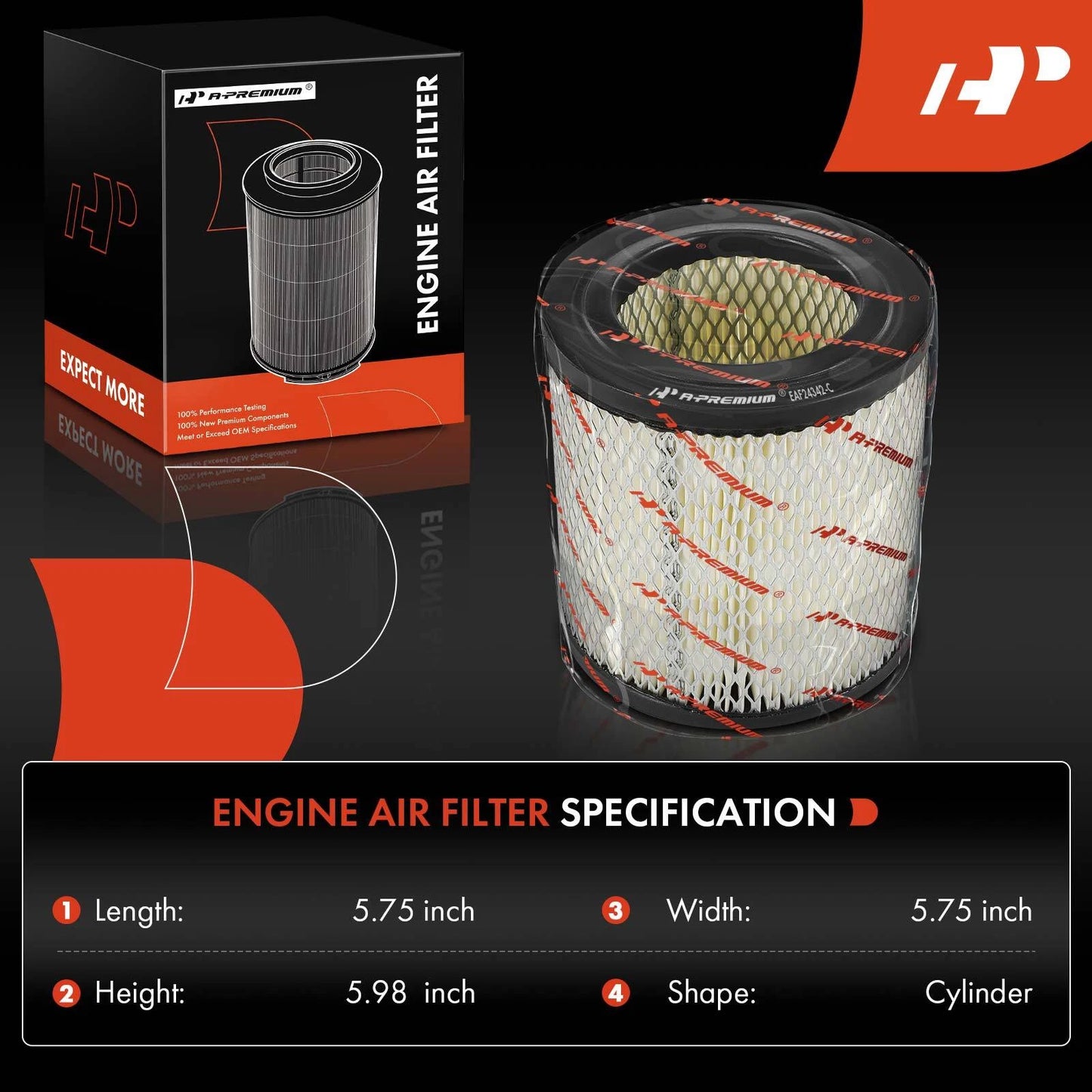 2X Engine Air Filter for Chevy Camaro (1990–1992) Buick Regal (1990–1993)