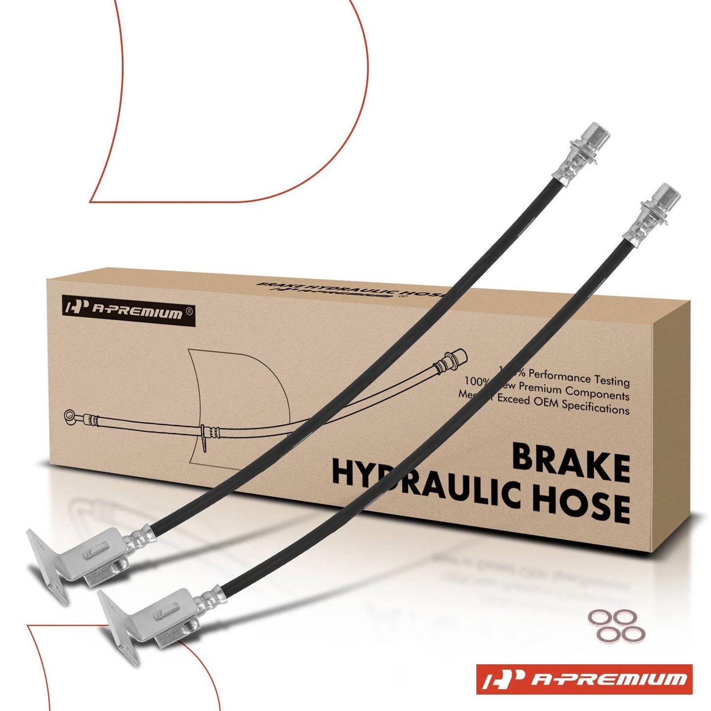 2X Rear Inner Brake Hydraulic Hose for Chevy Silverado 3500 HD (2011–2014)