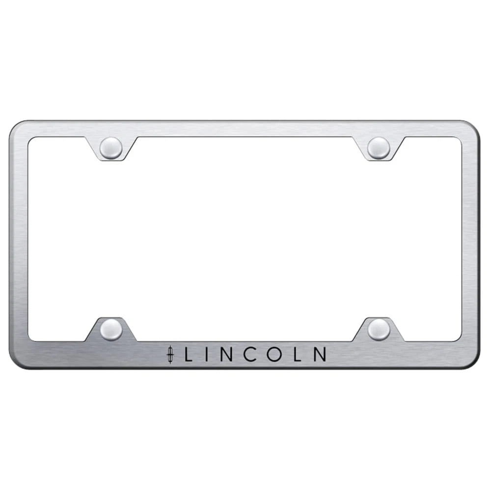 Brushed Wide Body License Plate Frame - Officially Licensed for Lincoln