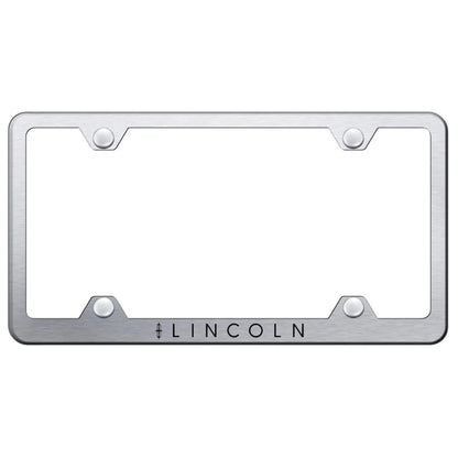Brushed Wide Body License Plate Frame - Officially Licensed for Lincoln