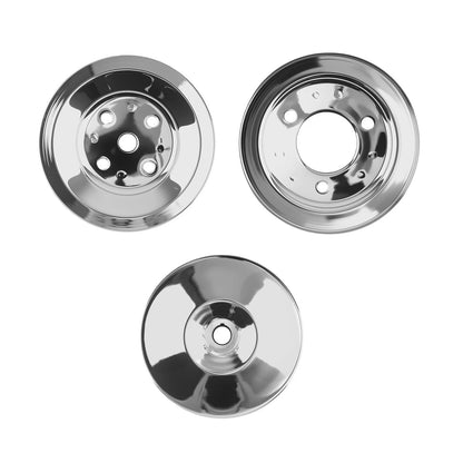 Chrome Crankshaft & Steering Pulley for Chevy 396 427 454 (1965–1970)