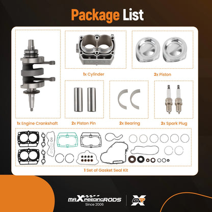 Crankshaft Cylinder Piston Rebuild Kit for Polaris Sportsman Ranger RZR 800 (1998–2008)