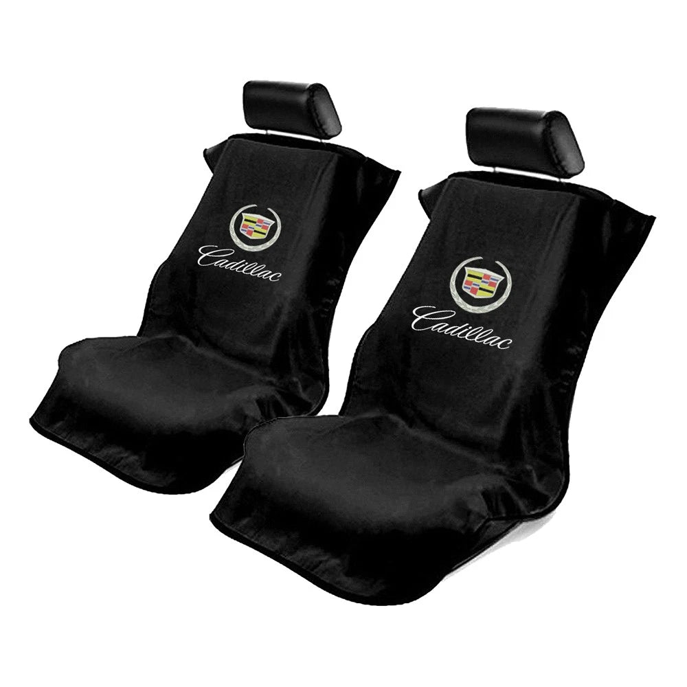 Cloth Seat Cover Towels Set of 2 for Cadillac - Cadillac Logo (OEM) (fits)