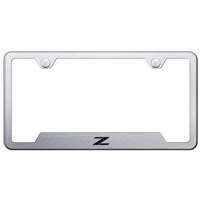 Z on Brushed Cut-Out License Plate Frame - Officially Licensed for Nissan 350Z