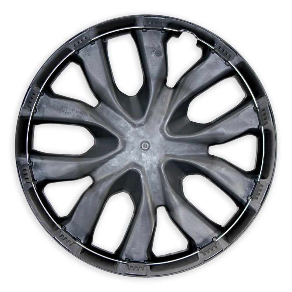 17 Inch Wheel Cover Hubcaps Gloss Black 10 Spoke Push On for UARFH508 (Fits)