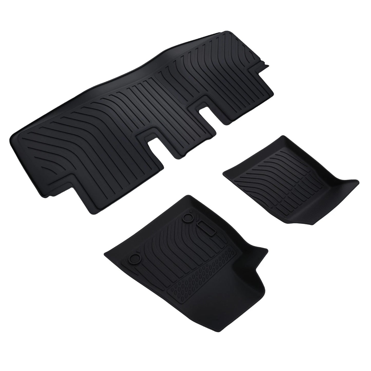 Black All-Weather Floor Mats for Tesla 3 (2017–2023) TPE Rubber Heavy Duty