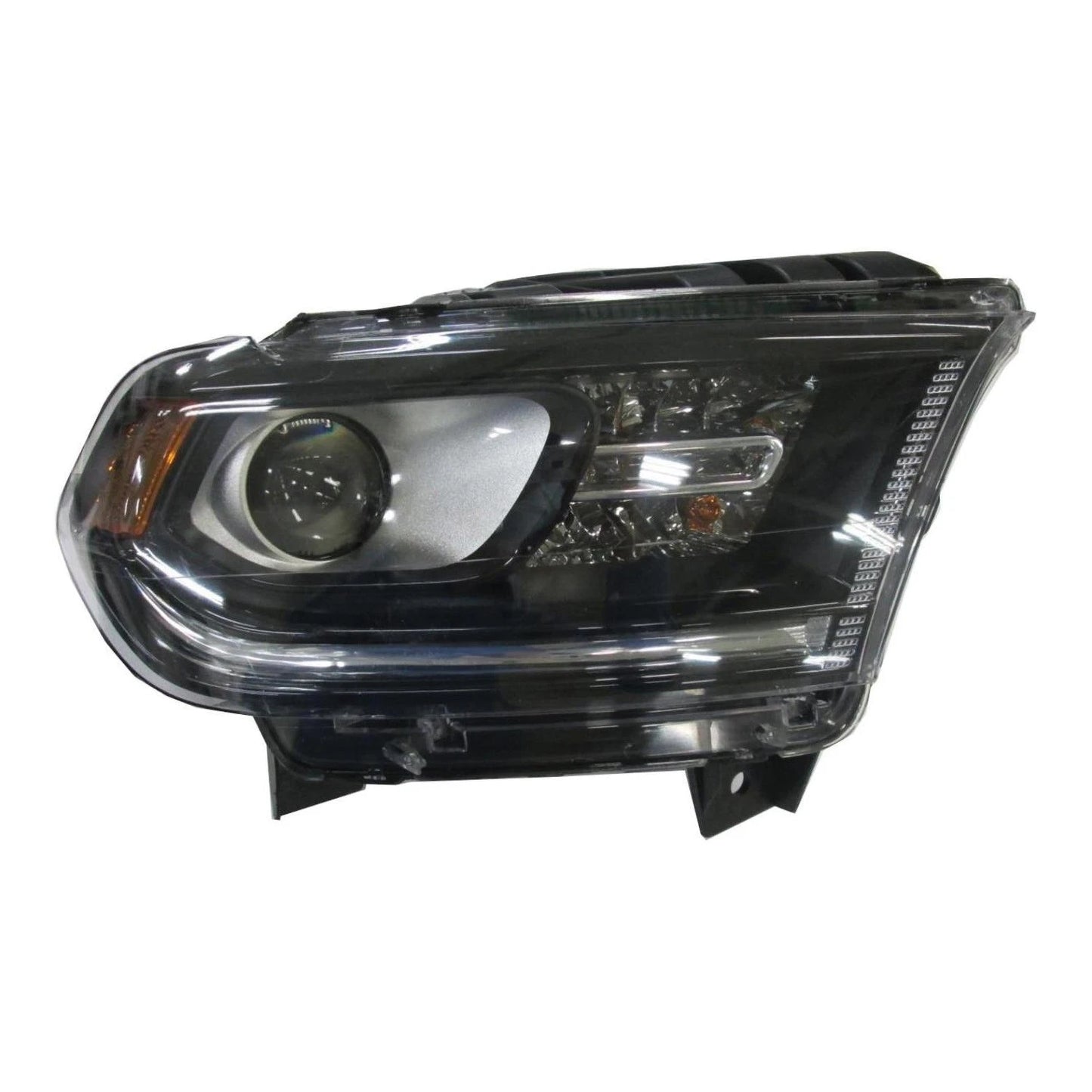 Chrome Passenger Halogen Headlight Assembly w/o LED Daytime Running w/o Logo