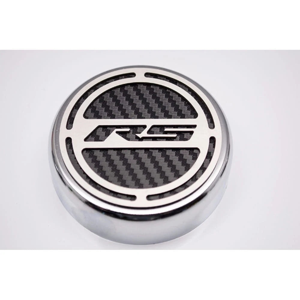 Chrome Cap Covers with Yellow Carbon Fiber RS Inlay for 2010-2015 Camaro V6