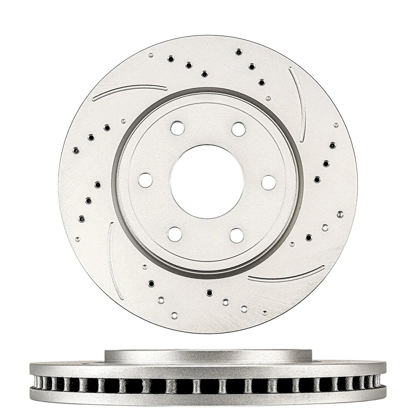 2x Front Drilled Slotted Brake Rotors for Nissan Frontier (2005–2019)