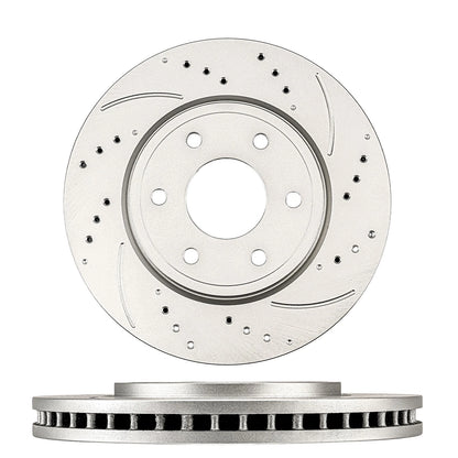 2x Front Drilled Slotted Brake Rotors for Nissan Frontier (2005–2019)