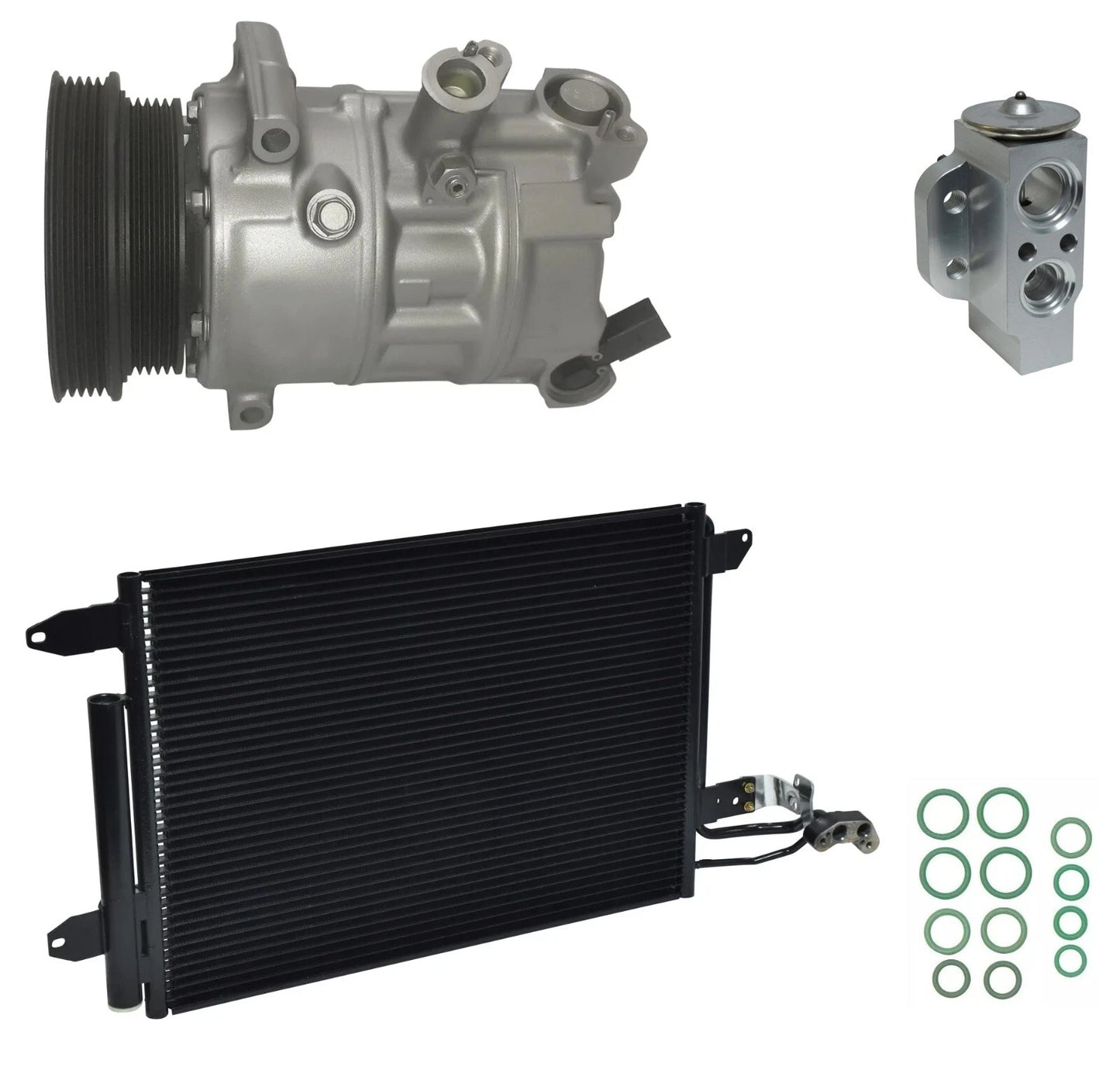AC Compressor Kit w Condenser for Volkswagen Rabbit 2.5L (2008–2008)