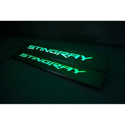 Door Sill Kit Replacement with Green LED for Chevrolet Corvette (2014–2019)