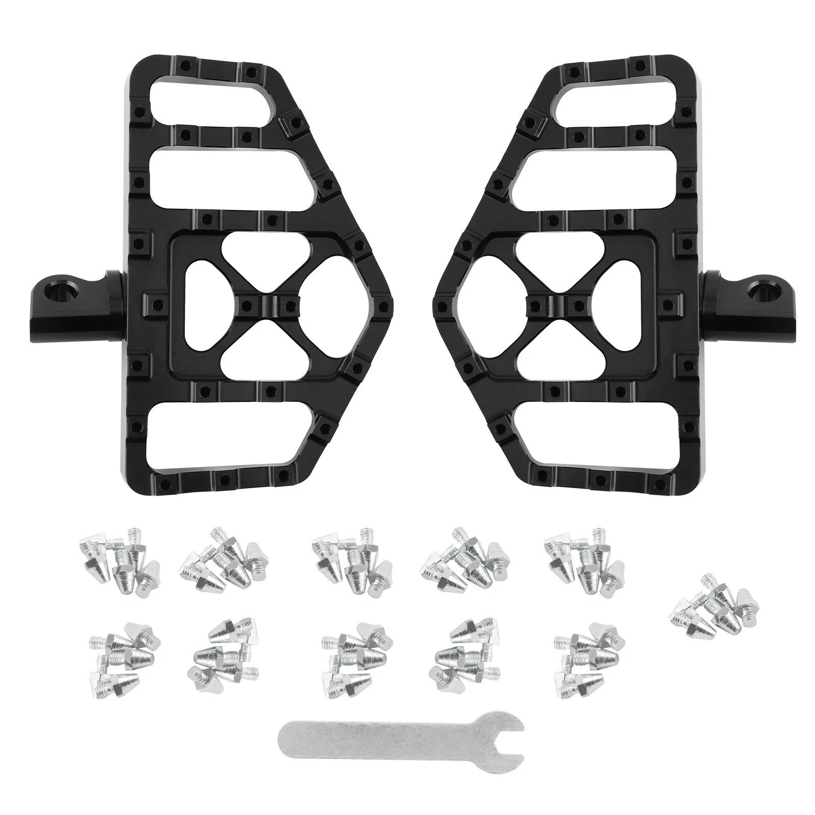 Black MX Style Wide Foot Pegs for Harley Dyna Softail Wide Glide (2011–2024)
