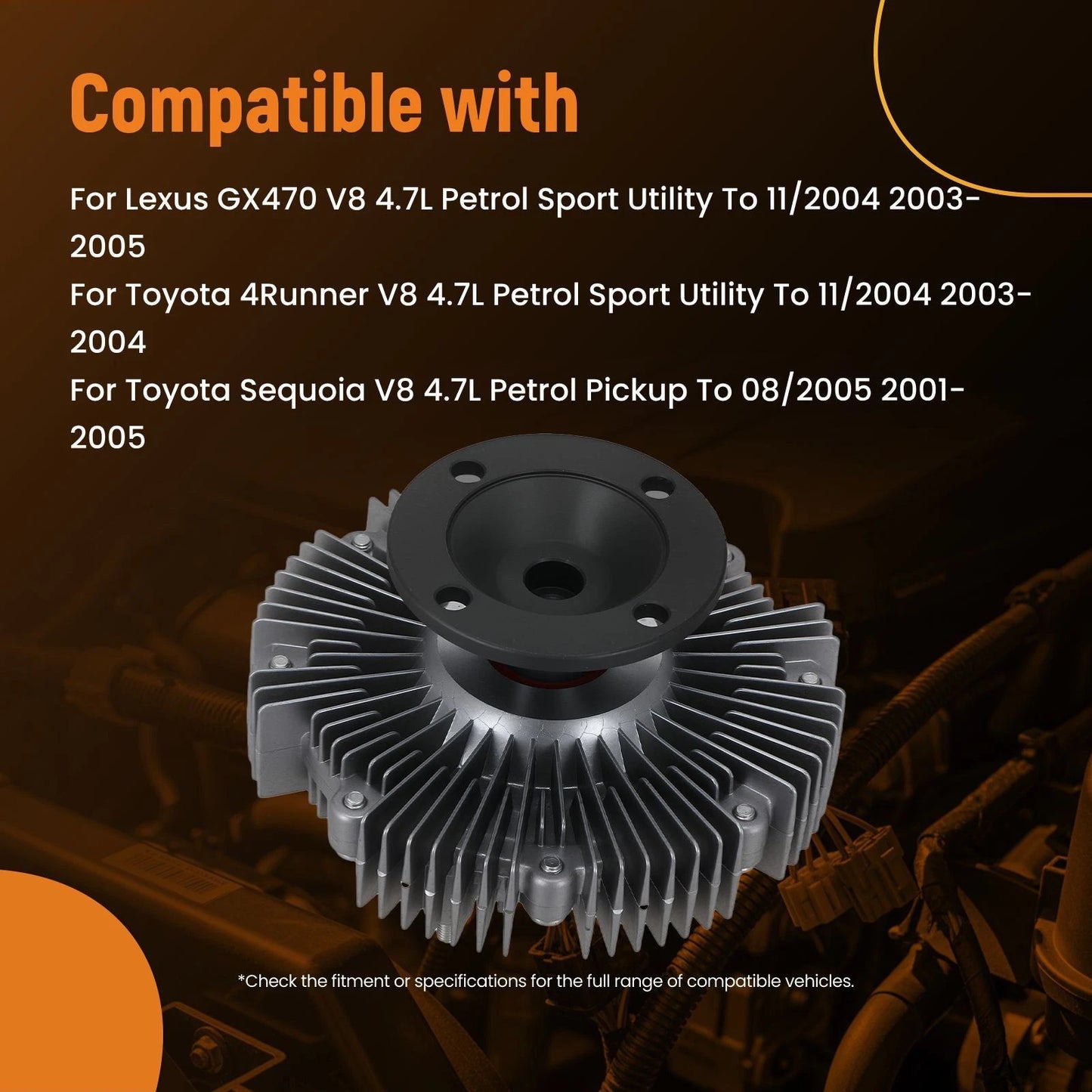 Fan Clutch for Lexus GX470 for Toyota Sequoia Tundra (2001–2005)