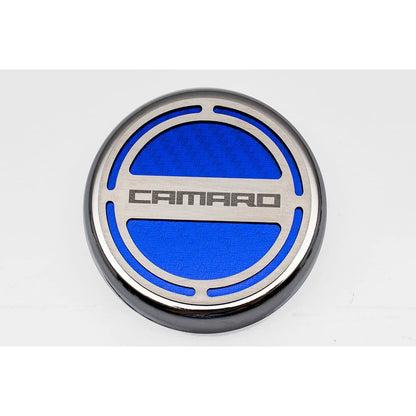 Chrome Cap Covers with Yellow C-Fiber Inlay for Camaro (2010–2015)