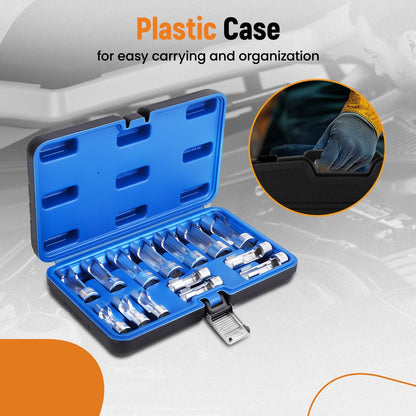 Diesel Injector Fuel Line Socket Wrench Set for 10-22mm (3/8-1/2in)
