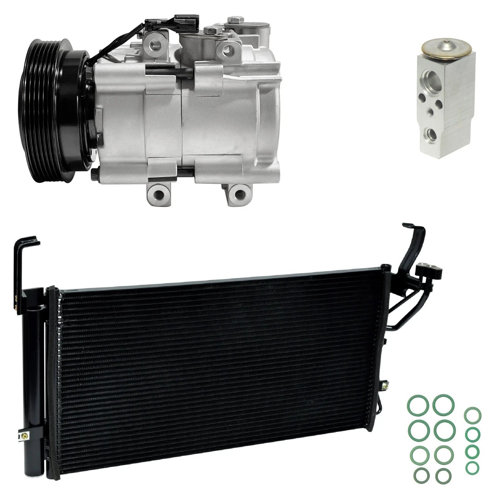 AC Compressor Kit With Condenser for Hyundai Santa Fe 3.5L (2006–2009)