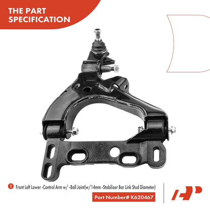 6x Front Control Arm with Ball Joint for Chevy Trailblazer (2004–2007)