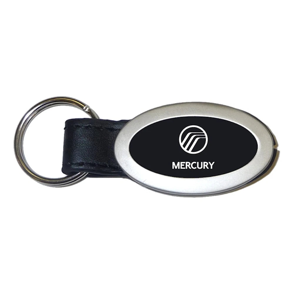 Black Leather Oval Keychain - Officially Licensed for Mercury