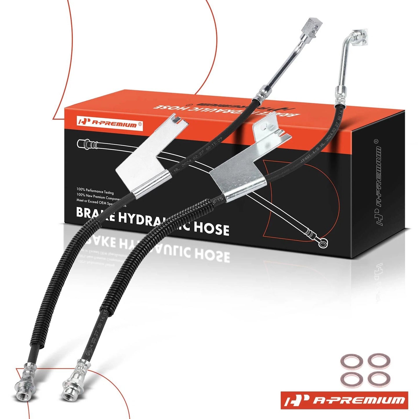 2X Front Brake Hydraulic Hose for Chevy Express 3500 GMC Savana 3500 (2003–2023)