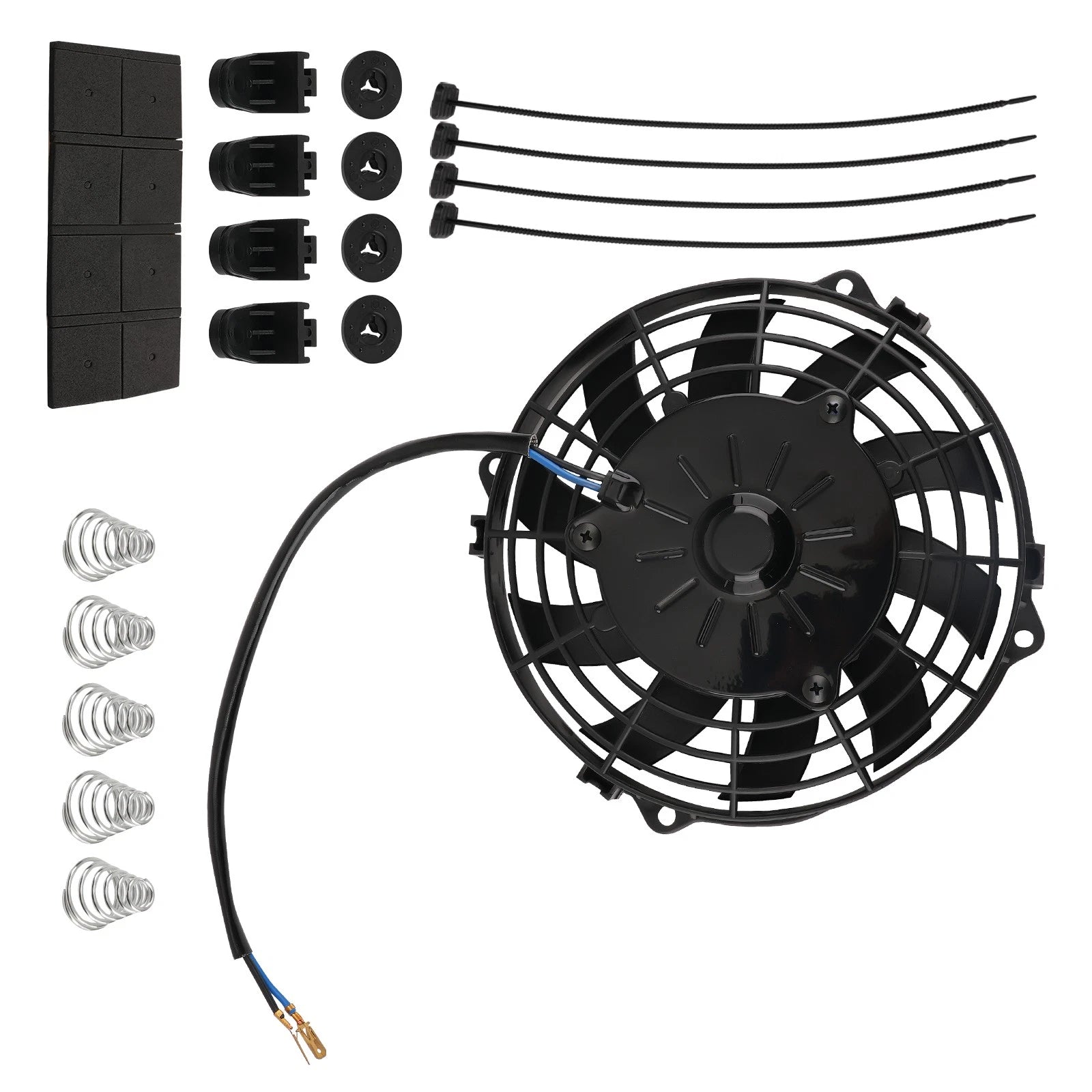 Electric Engine Fan Assembly for Universal Vehicle System (12V 80W, Black) (7") (2012–2012)