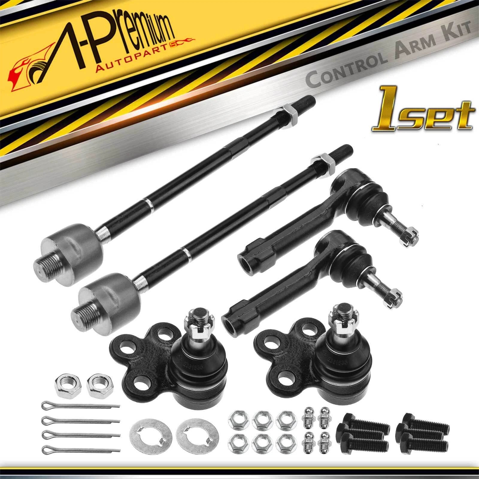 6x Front Inner Outer Tie Rod Ends & Ball Joints for Chevy Olds Pontiac