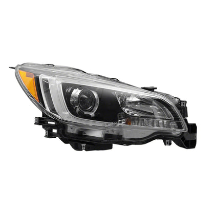 Remanufactured Passenger Halogen Head Light Assembly w/Black Bezel w/Chrome Trim