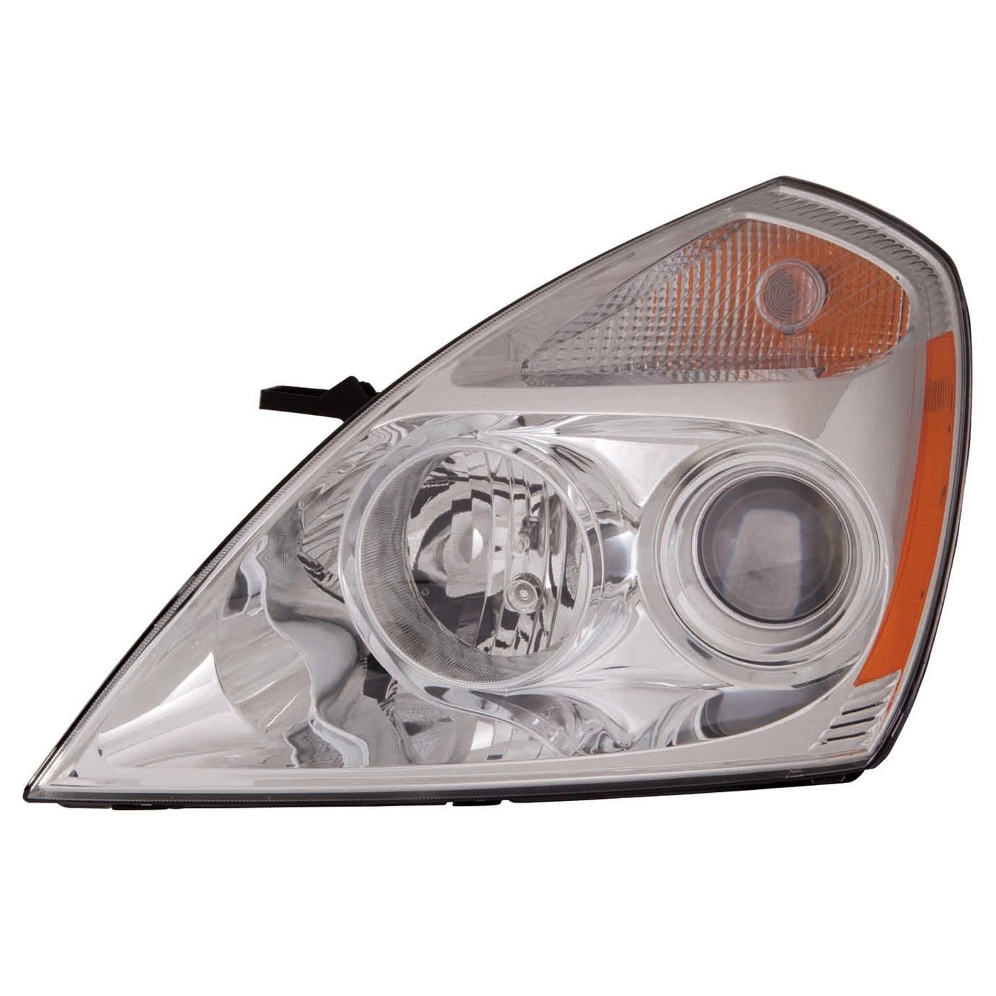 Driver Side Halogen Head Light Assembly w/Fluted Lens w/Clear Ring Corner Lamp