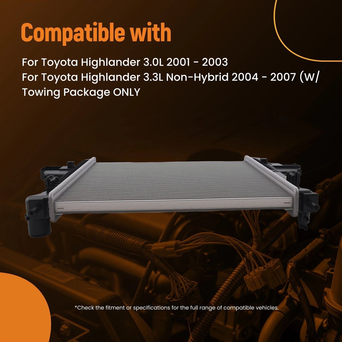 Auto Radiator for Toyota Highlander 3.0L 3.3L (2001–2007)