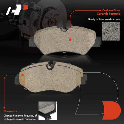 8x Front & Rear Brake Pads for Mercedes-Benz Sprinter 2500 (2010–2018)