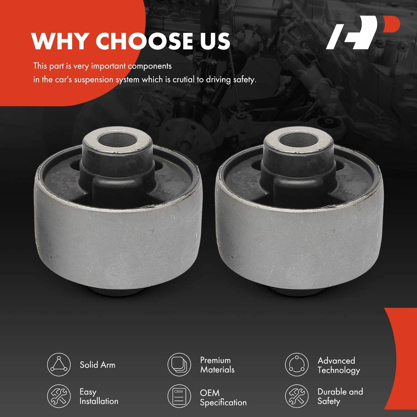 2X Front Lower Control Arm Bushing for Chevy Impala (2000–2013)