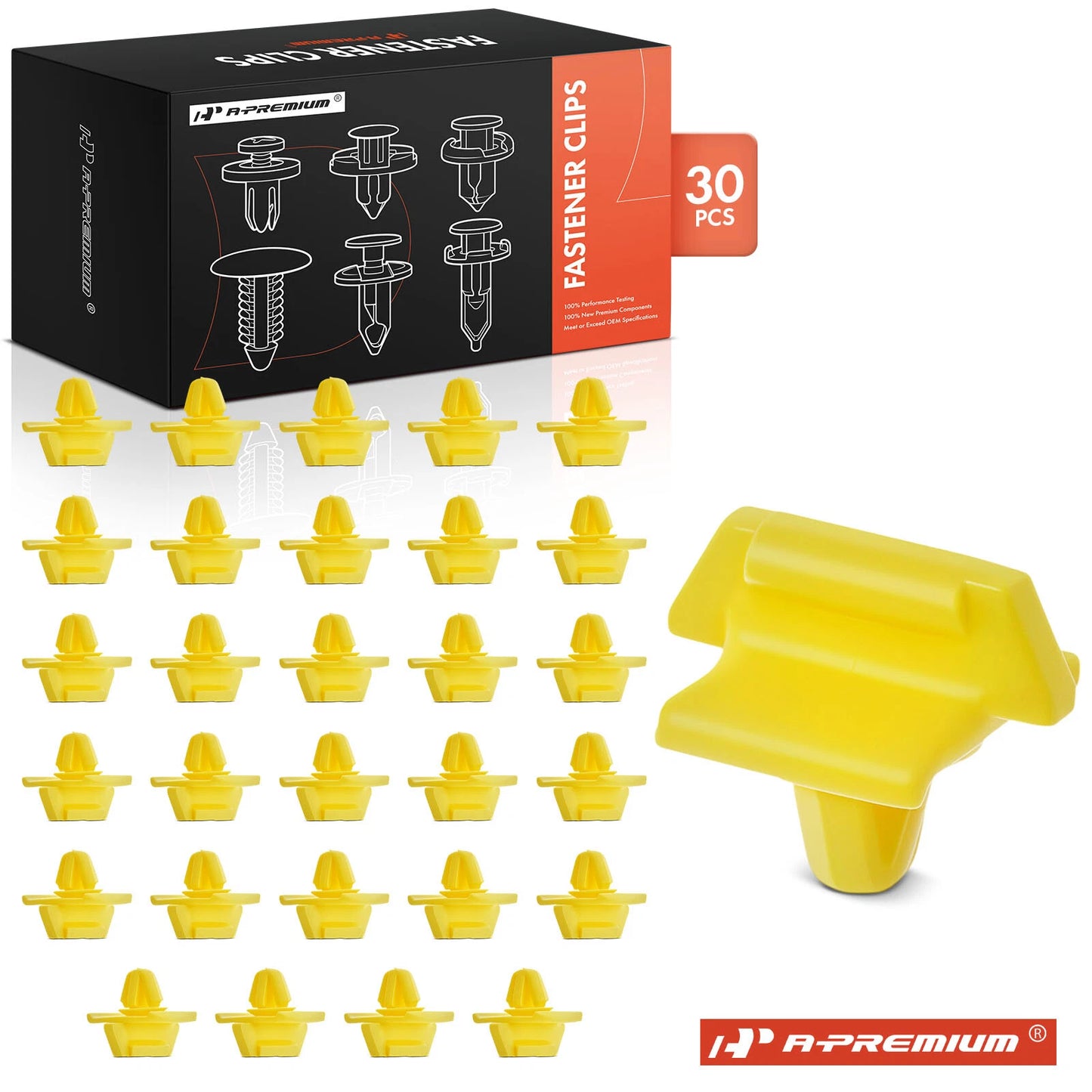 30Pcs Yellow Nylon Front Fender Moulding Clips for Mercedes