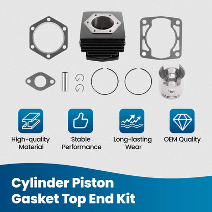 Engine Cylinder & Piston Rebuild Kit for EZGO 1976–1988 2 Cycle 244CC