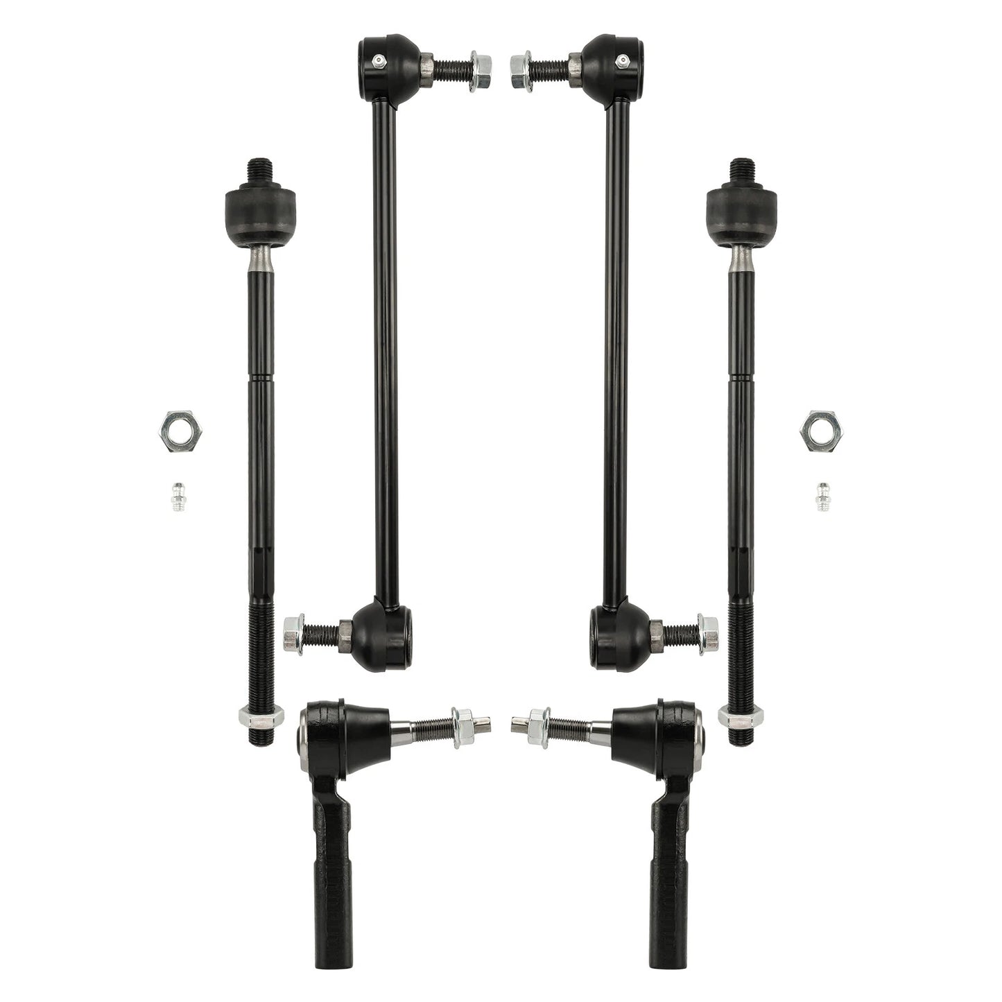 8pc Front Lower Control Arms, Tie Rods, Sway Bars for Chrysler Town & Country (2008–2020)