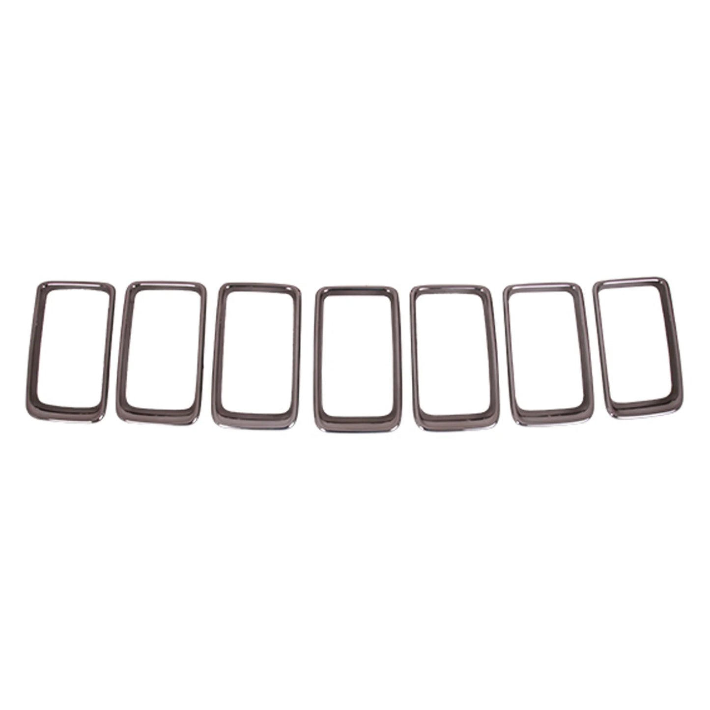 Replacement Smoked Chrome ABS Plastic Grille Trim Ring 7-Piece Set