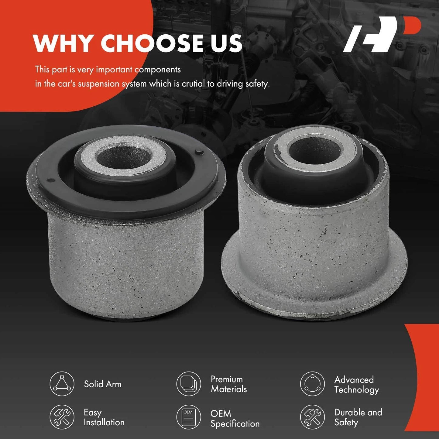 2X Front Upper Control Arm Bushing for Chevy Colorado GMC Canyon (2004–2012)