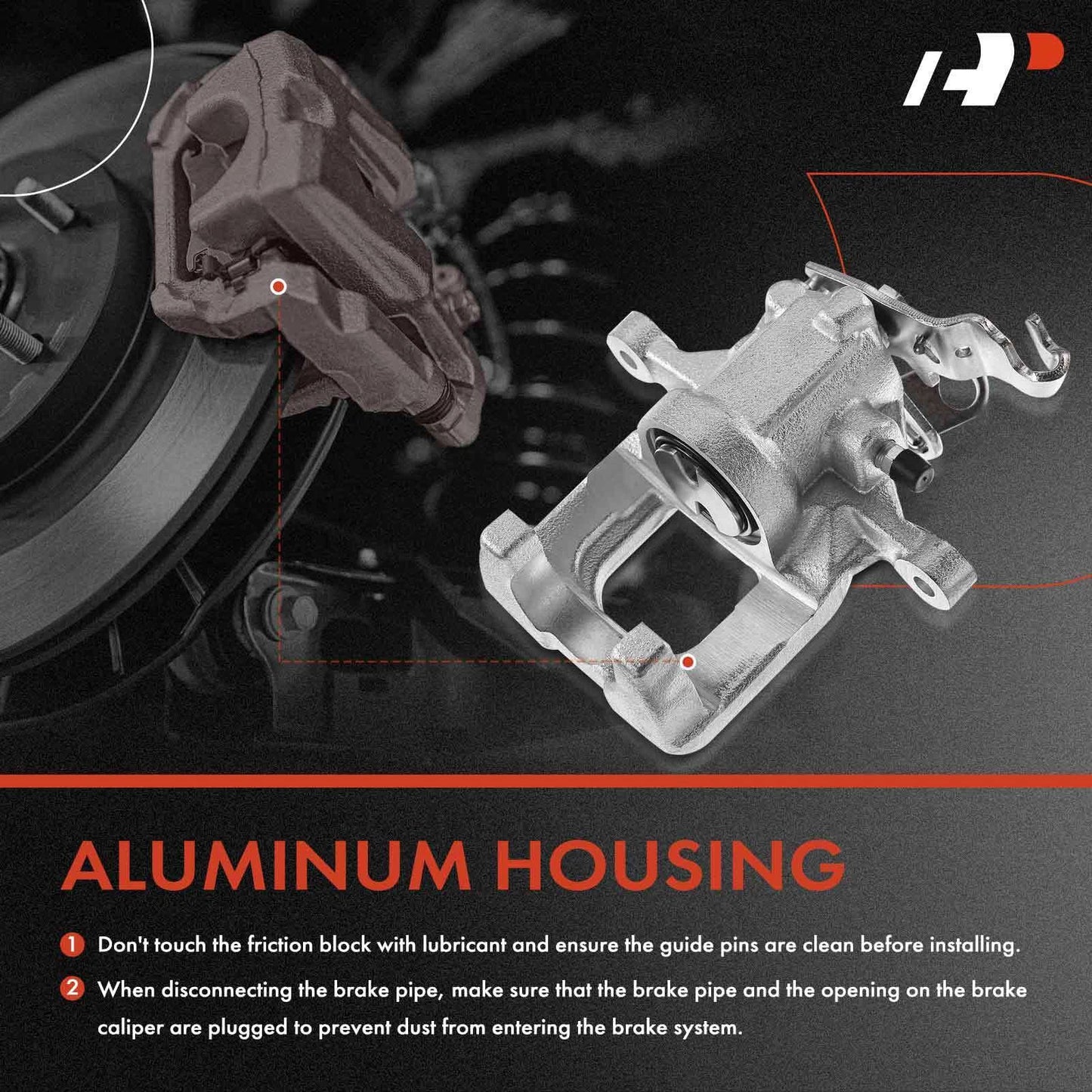 2Pcs Rear Disc Brake Caliper for Chevy Cruze (2011–2015)