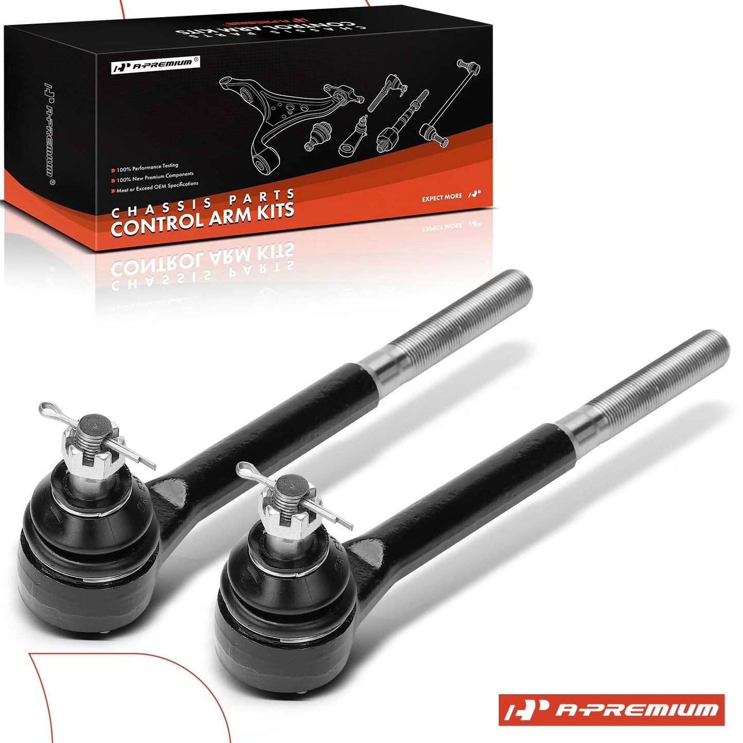 2X Front Outer Tie Rod Ends for Chevy Malibu (1964–1967)