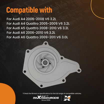 Engine Cooling Water Pump for Audi A4 A5 A6 (2005–2010)