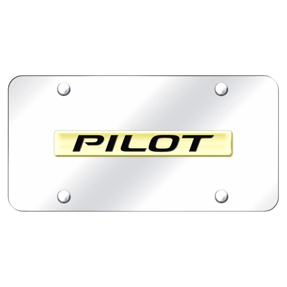 Gold Name on Chrome License Plate - Officially Licensed for Honda Pilot