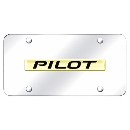 Gold Name on Chrome License Plate - Officially Licensed for Honda Pilot