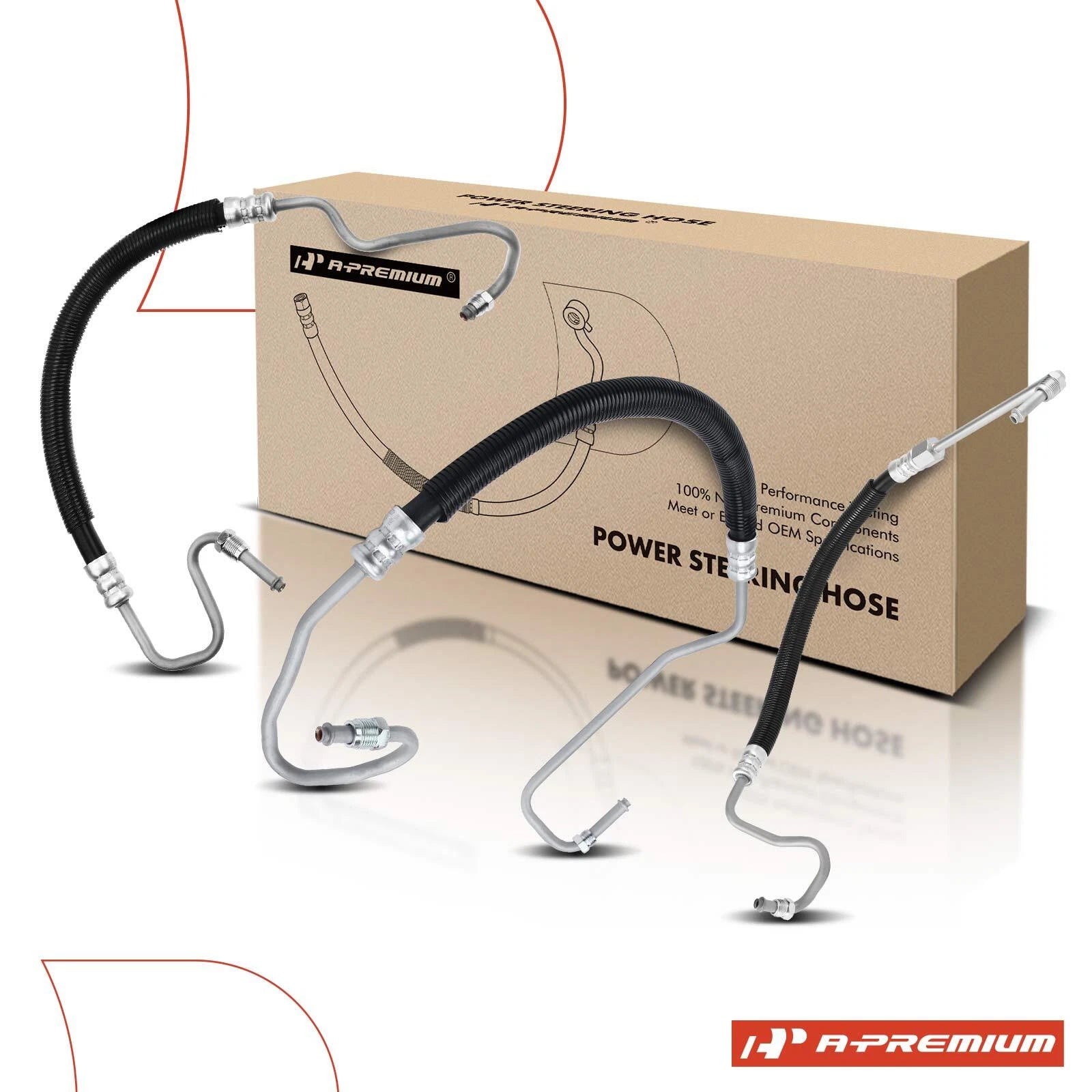 3X Power Steering Pressure Line Hose Assembly for Chevy Silverado 2500 (2001–2007)