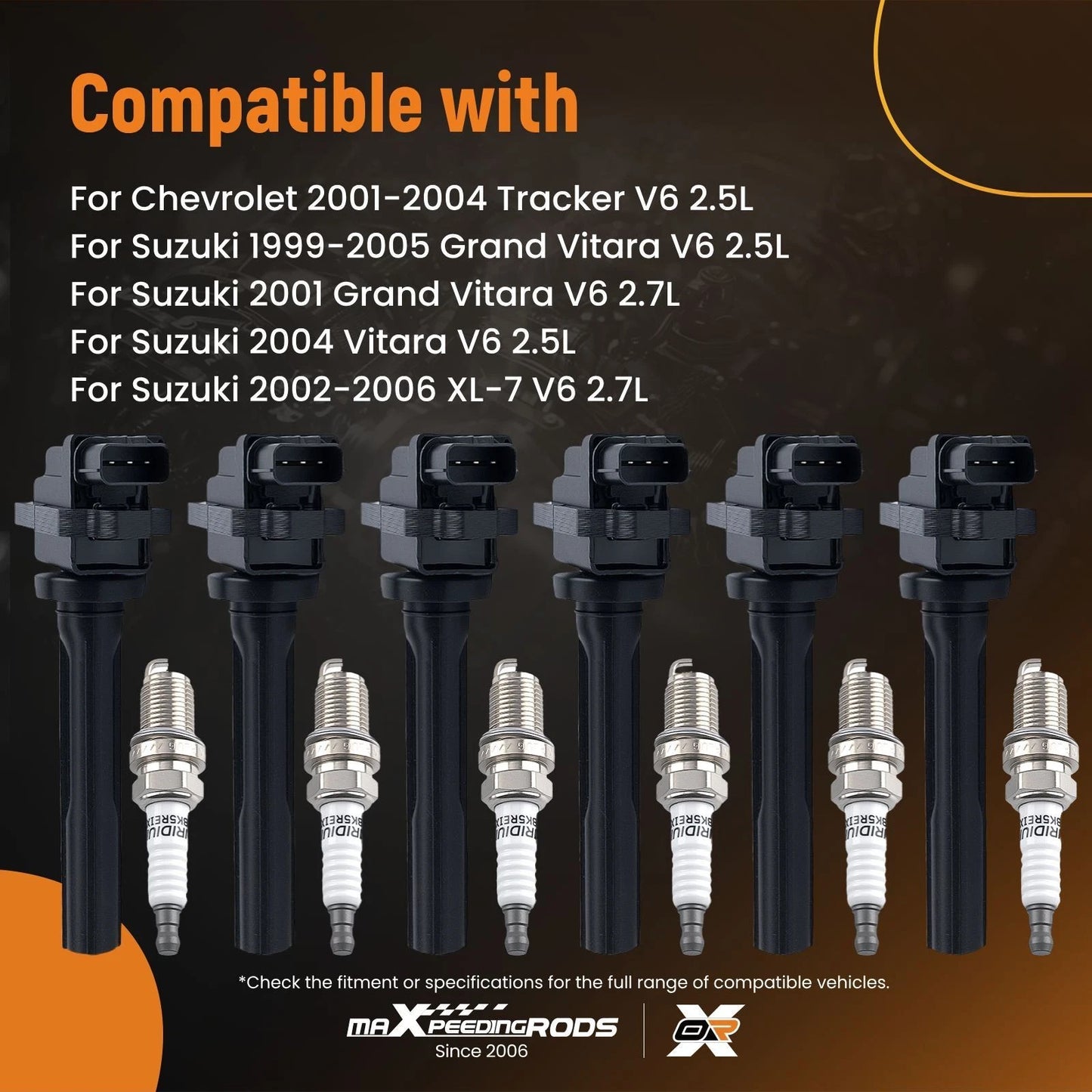 Ignition Coils and Spark Plugs for Suzuki XL-7 V6 2.7L (2002–2006)