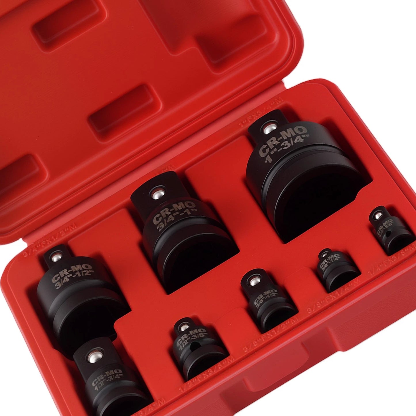 Adapter Reducer Set for 1/4 3/8 1/2 3/4 in Impact Socket Drive (CR-MO Steel)