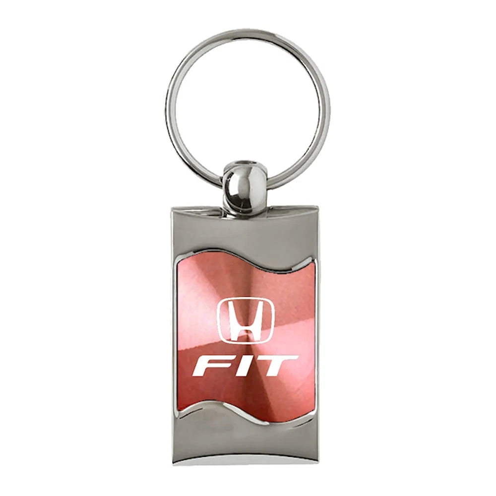 Pink Rectangular Wave Keychain - Officially Licensed for Honda Fit