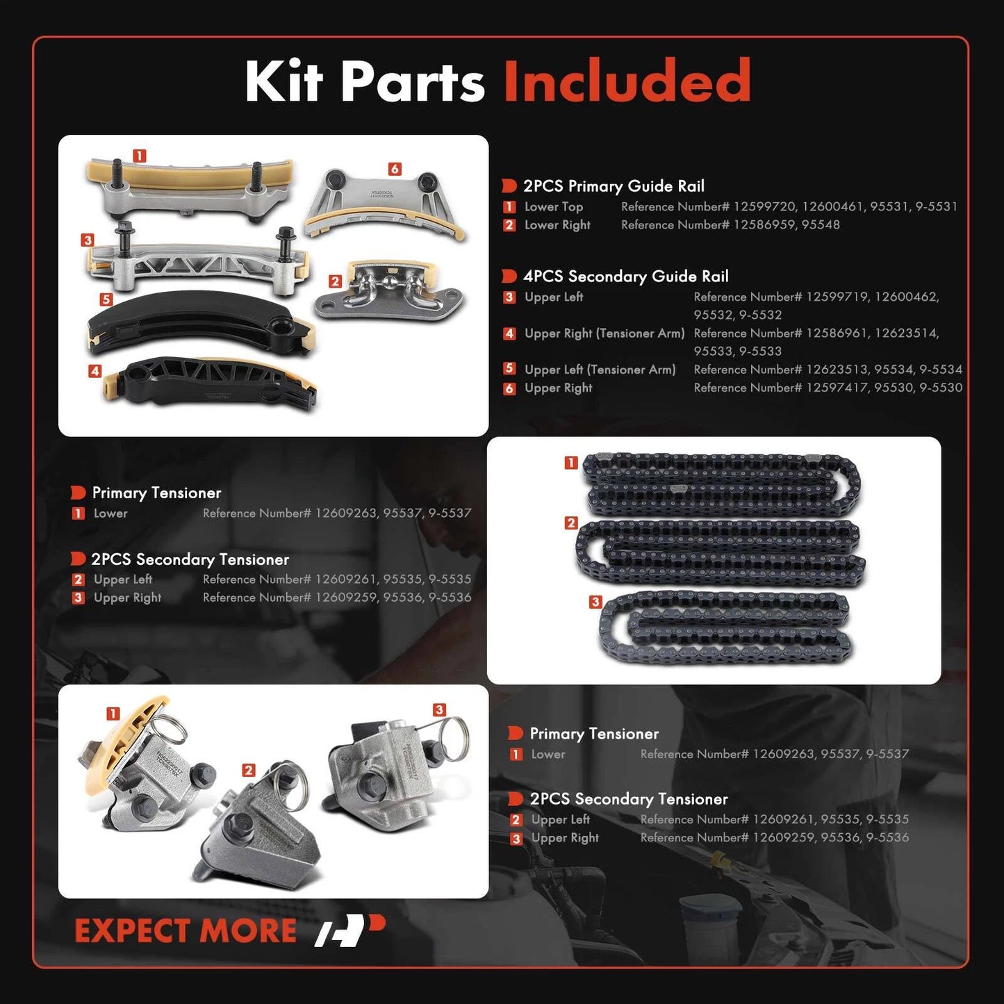 12X Timing Chain Kit for Chevrolet Equinox Malibu (2008–2017)